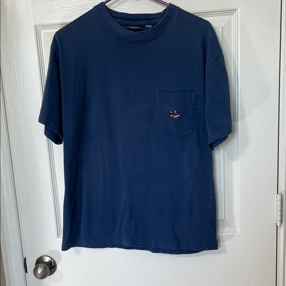 Navy Short Sleeve Pocket Tee with Subtle Logo